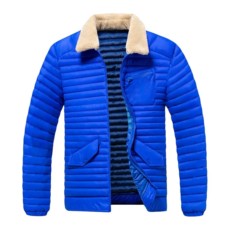 New Style Turn-down Collar Men Parkas Fashion Casual Warm Cotton Jackets Thicken Comfortable Outerwear Solid Color All-match