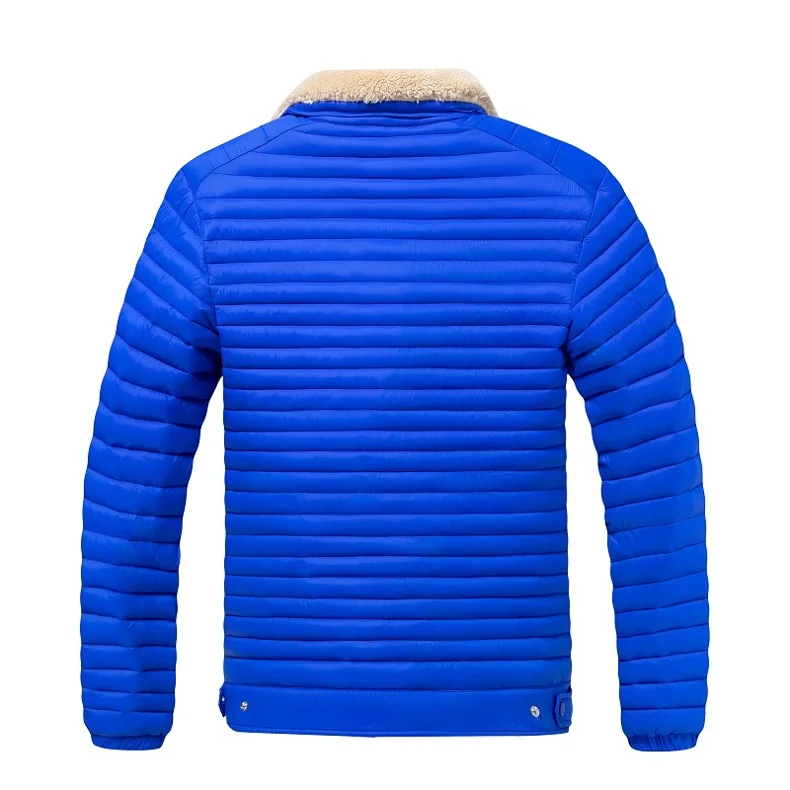 New Style Turn-down Collar Men Parkas Fashion Casual Warm Cotton Jackets Thicken Comfortable Outerwear Solid Color All-match
