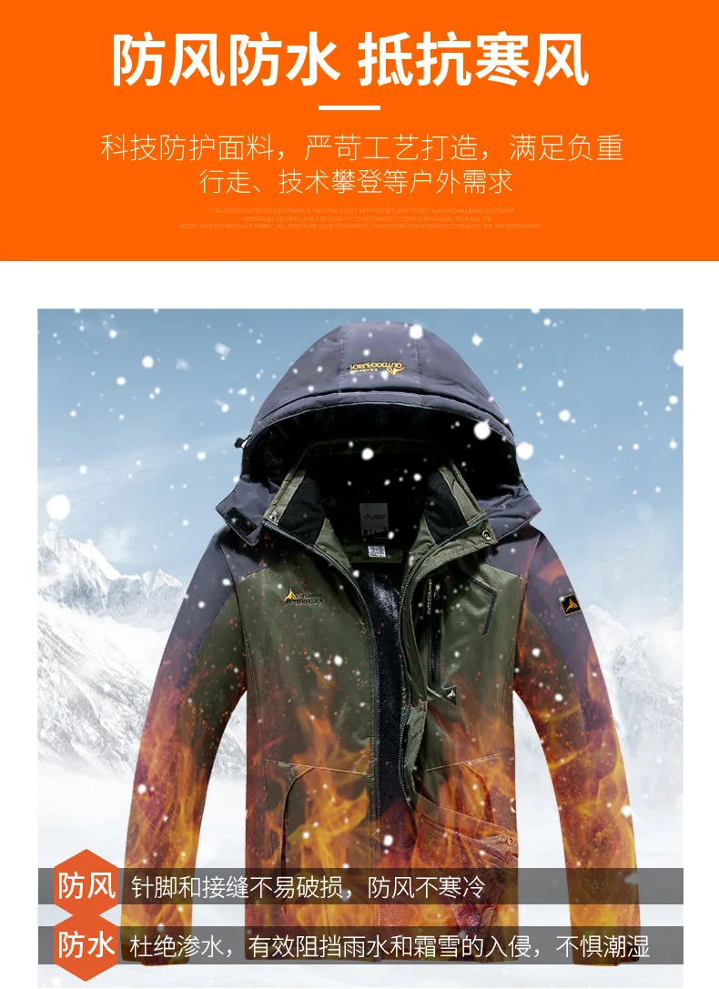 Couple Style Casual Parka Men Zipper Pocket Fleece Lined Coat Men Thickened Warm Windproof Parkas Men Loose Zipper Hooded Parkas