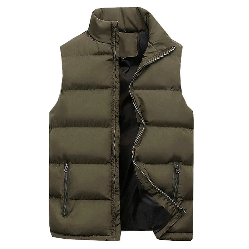 Men's Parkas Coat Autumn Winter Casual Solid Sleeveless Vests Jacket Coats Men Comfort Warm Lightweight Padded Jackets Vest 6XL