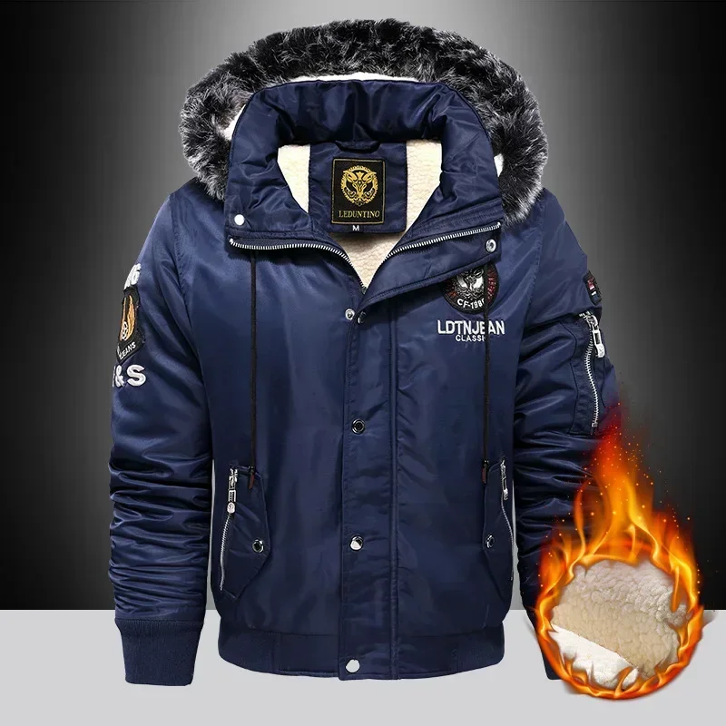 Thick Down & Parka Coat Oversize Plus Velvet Thick 2025 Brand Keep Warm Winter Men's Black Blue Red Padded Jacket Coat Men