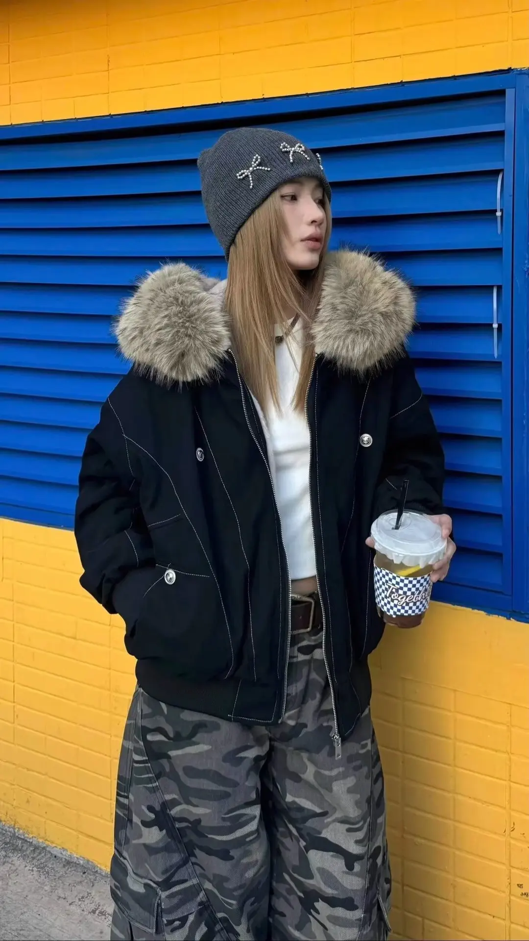 Loose Hooded Faux Mink Collar Couple Short Parkas Hip-hop Winter Men Coat New Casual Thick Warm Women Parka Coat Streetwear