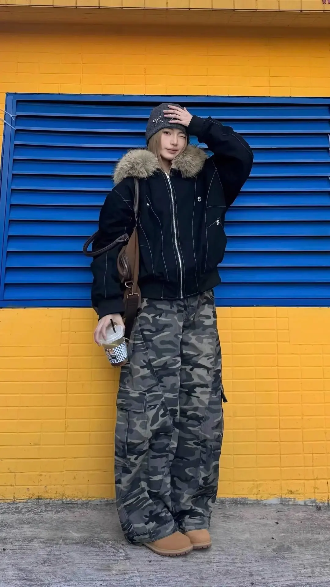 Loose Hooded Faux Mink Collar Couple Short Parkas Hip-hop Winter Men Coat New Casual Thick Warm Women Parka Coat Streetwear
