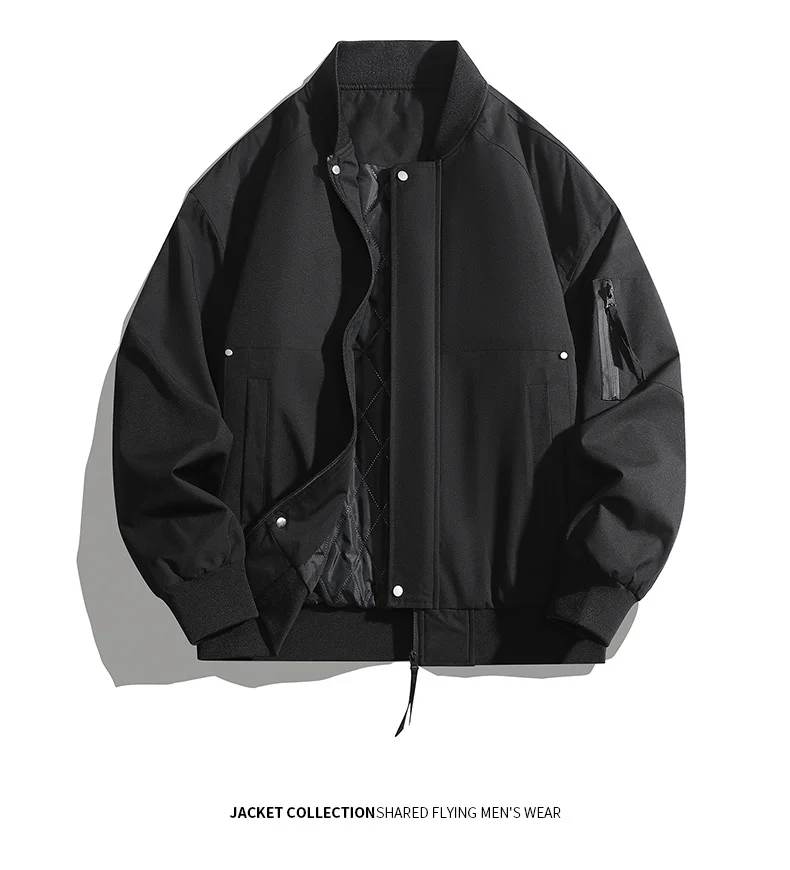 Winter Fashion Casual Cotton Jackets for Men Solid Color Thicken Warm Male Parkas Comfort Baseball Collar Outerwear New Style