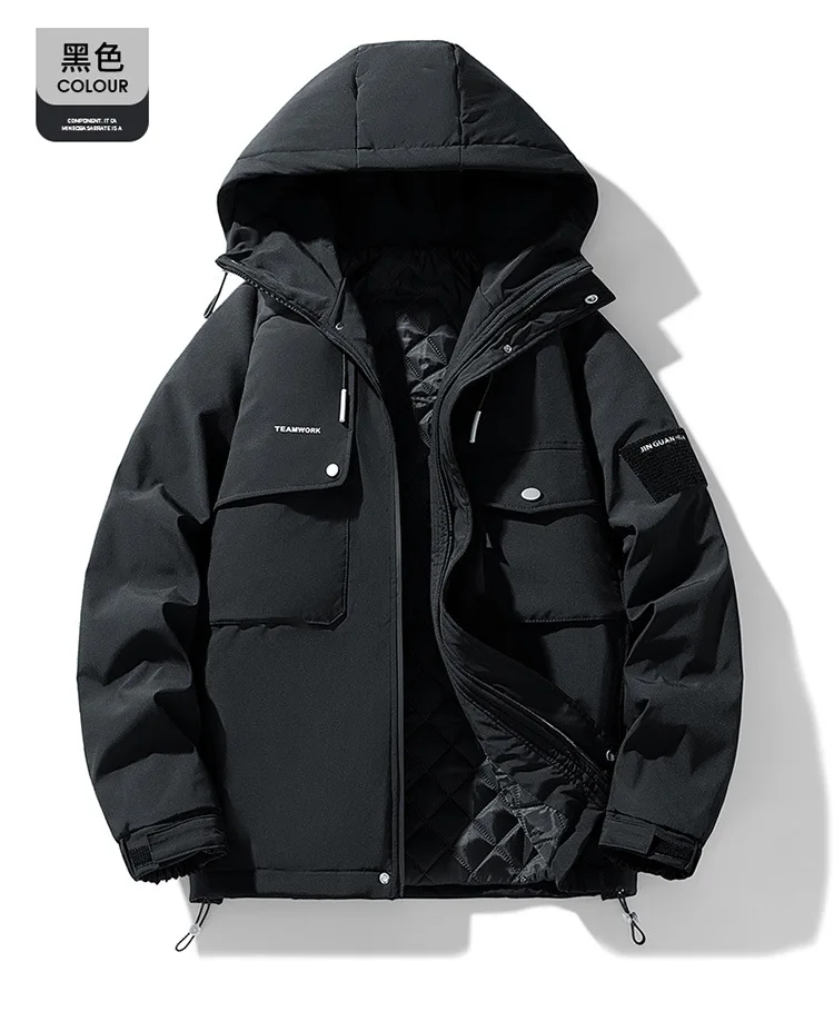 New Men's Winter Cotton-padded Jackets Korean Style Multi-Pockets Hooded Windbreak Jackets Male Warm Casual Parkas Oversized 8XL