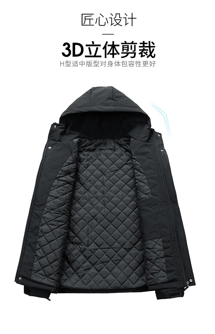 New Men's Winter Cotton-padded Jackets Korean Style Multi-Pockets Hooded Windbreak Jackets Male Warm Casual Parkas Oversized 8XL