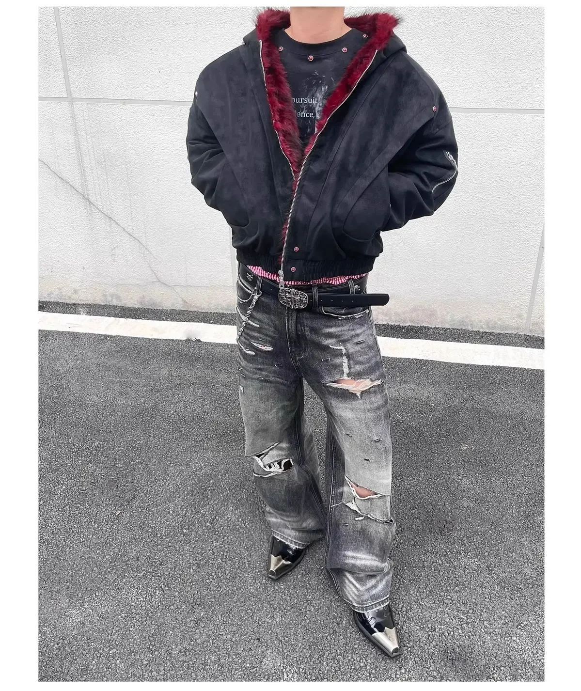 American y2k Retro Hooded Jacket  Men Women Cotton PU Leather High-quality Winter Velvet Short Loose Warm Outwear