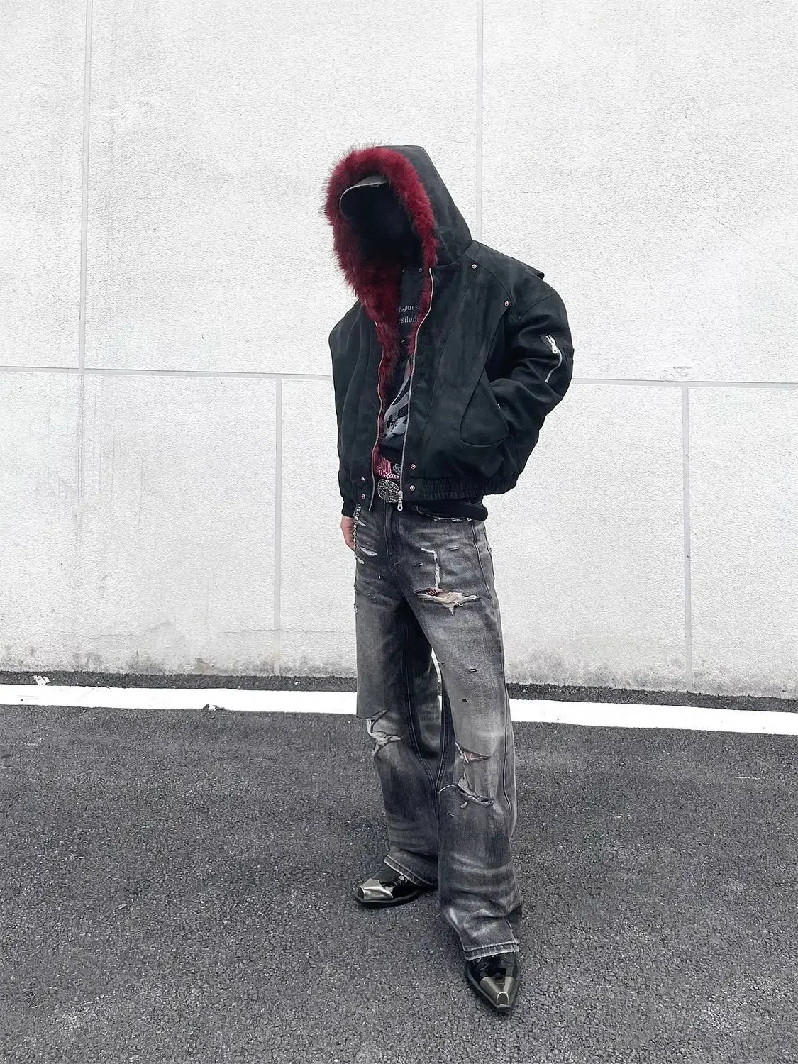 American y2k Retro Hooded Jacket  Men Women Cotton PU Leather High-quality Winter Velvet Short Loose Warm Outwear