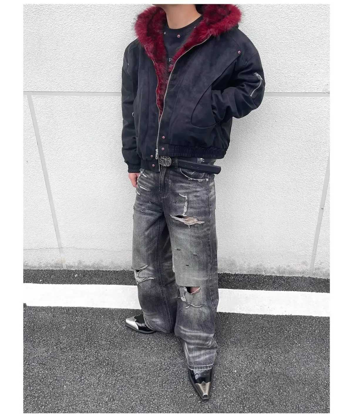 American y2k Retro Hooded Jacket  Men Women Cotton PU Leather High-quality Winter Velvet Short Loose Warm Outwear