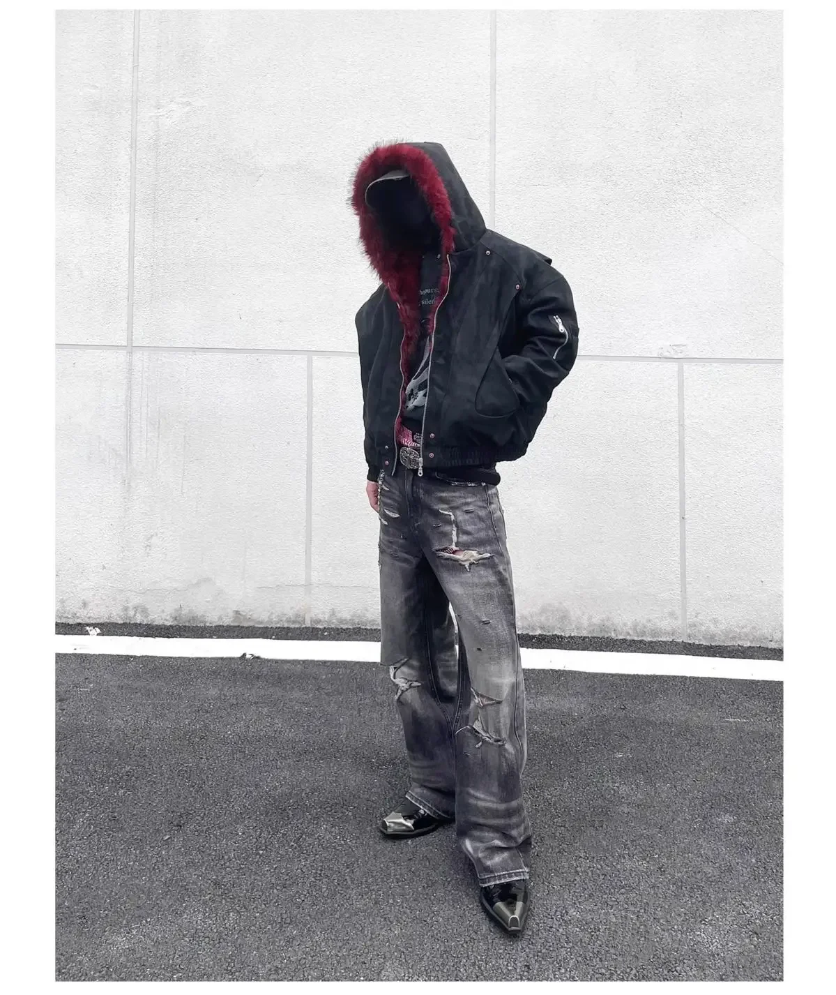 American y2k Retro Hooded Jacket  Men Women Cotton PU Leather High-quality Winter Velvet Short Loose Warm Outwear