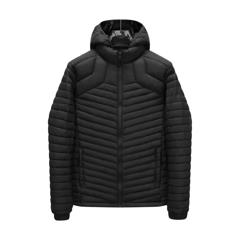 Outdoor Lightweight Puffer Jacket Men's Hooded Insulated Thermal Puffy Winter Heated Parkas Men New Outerwear Padded Parka Coats