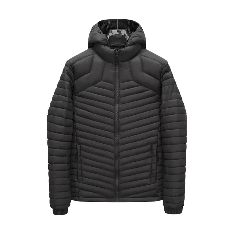 Outdoor Lightweight Puffer Jacket Men's Hooded Insulated Thermal Puffy Winter Heated Parkas Men New Outerwear Padded Parka Coats