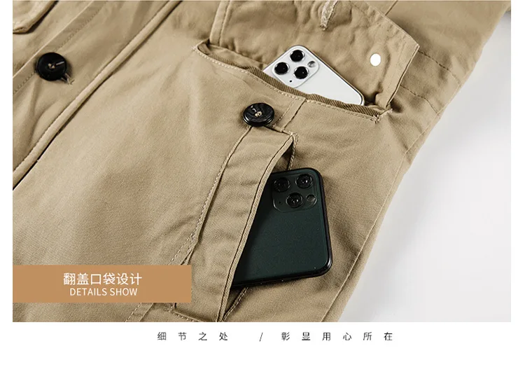 Mens Winter Pure Cotton Mid Length Hooded Workwear Padded Jacket Fleece Lined Thickened Warm Casual Outerwear Coat For Outdoor