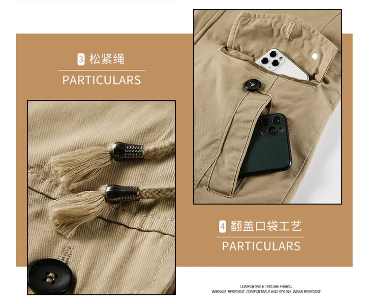 Mens Winter Pure Cotton Mid Length Hooded Workwear Padded Jacket Fleece Lined Thickened Warm Casual Outerwear Coat For Outdoor
