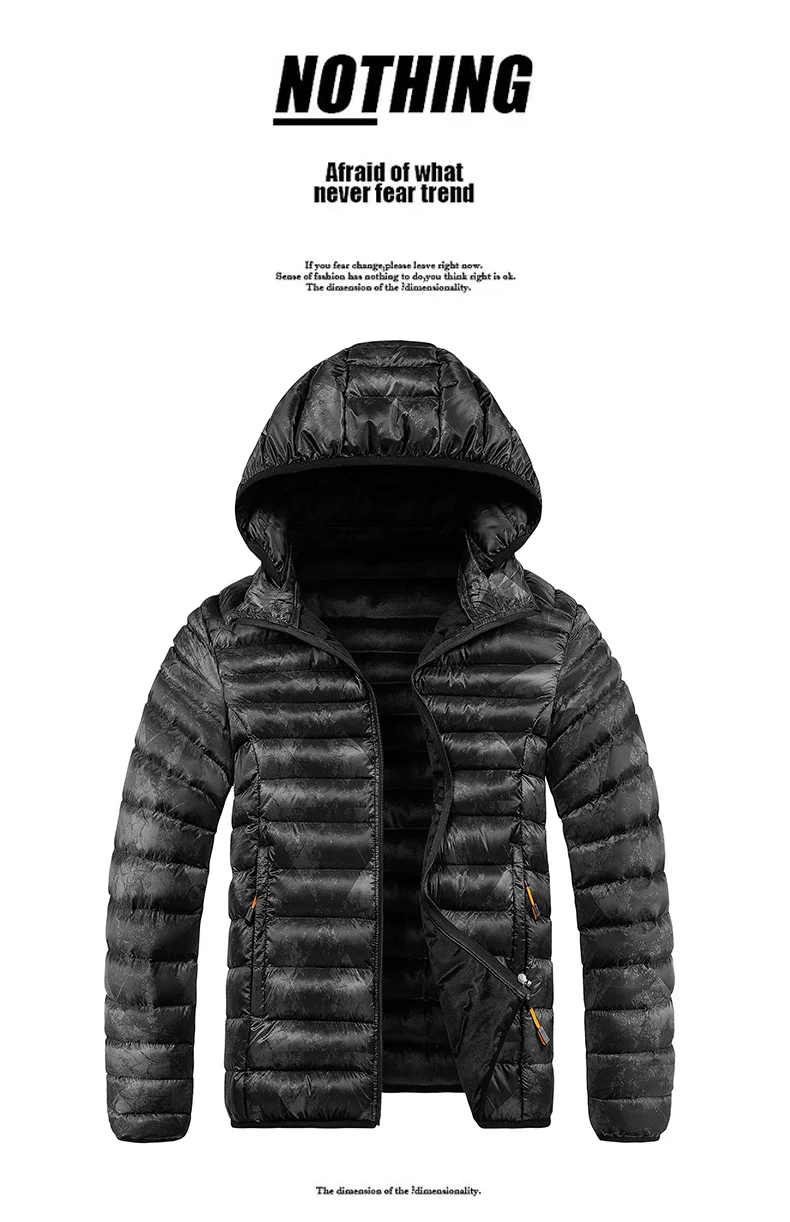 Winter New Style Hooded Parkas Coats for Men Fashion Trend Comfortable Outerwear Thicken Warm Windproof Male Clothes All-match