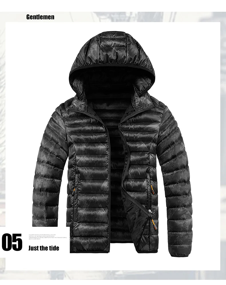 Winter New Style Hooded Parkas Coats for Men Fashion Trend Comfortable Outerwear Thicken Warm Windproof Male Clothes All-match