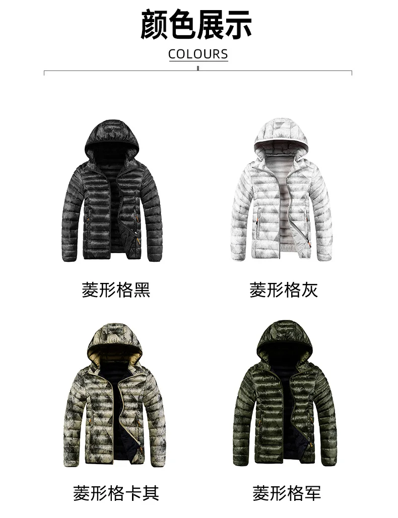 Winter New Style Hooded Parkas Coats for Men Fashion Trend Comfortable Outerwear Thicken Warm Windproof Male Clothes All-match
