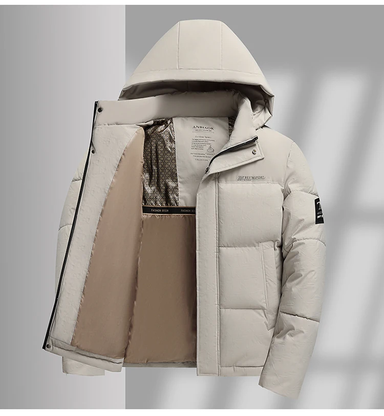 Men Detachable Hood Fashion Parkas Men Thick Warm Casual Parkas Men Thermal Padded Jacket Men Soft Comfort Winter Warm Outerwear