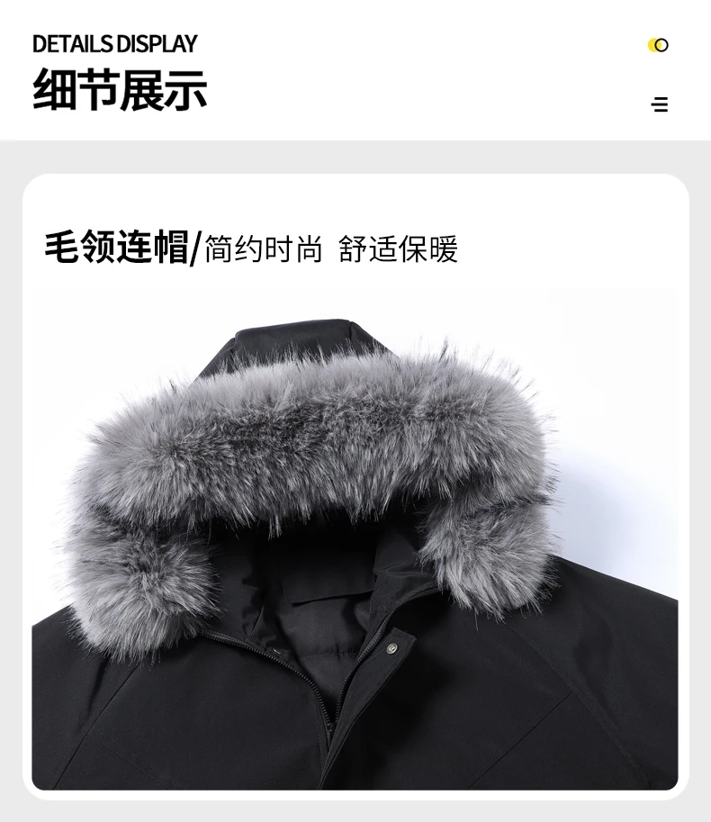 Men Women New Style Mountain Parka Hooded Cotton Coat Mens Faux Fur Collar Winter Fleece Lined Workwear Jacket Casual Warm
