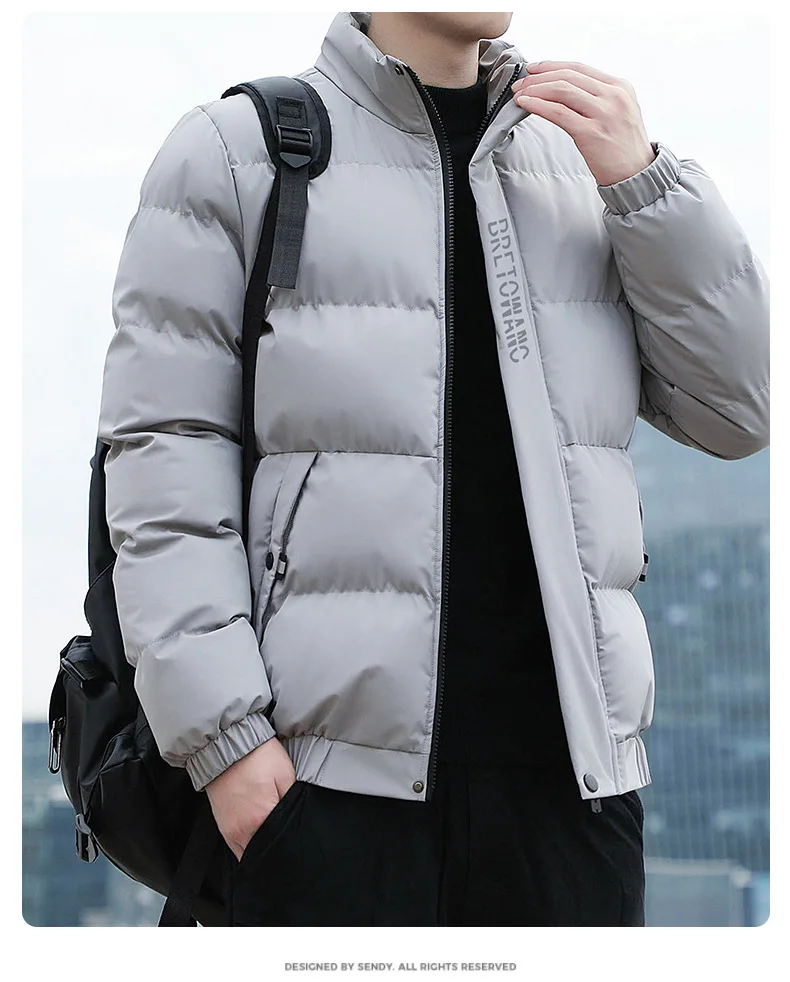 Korean Fashion Trend Simple Multi Color Pocket Men Parkas Windproof Thick Plus Size Outdoor Parkas Men Fashion Casual Parkas