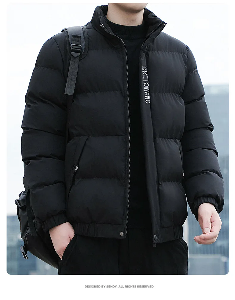Korean Fashion Trend Simple Multi Color Pocket Men Parkas Windproof Thick Plus Size Outdoor Parkas Men Fashion Casual Parkas