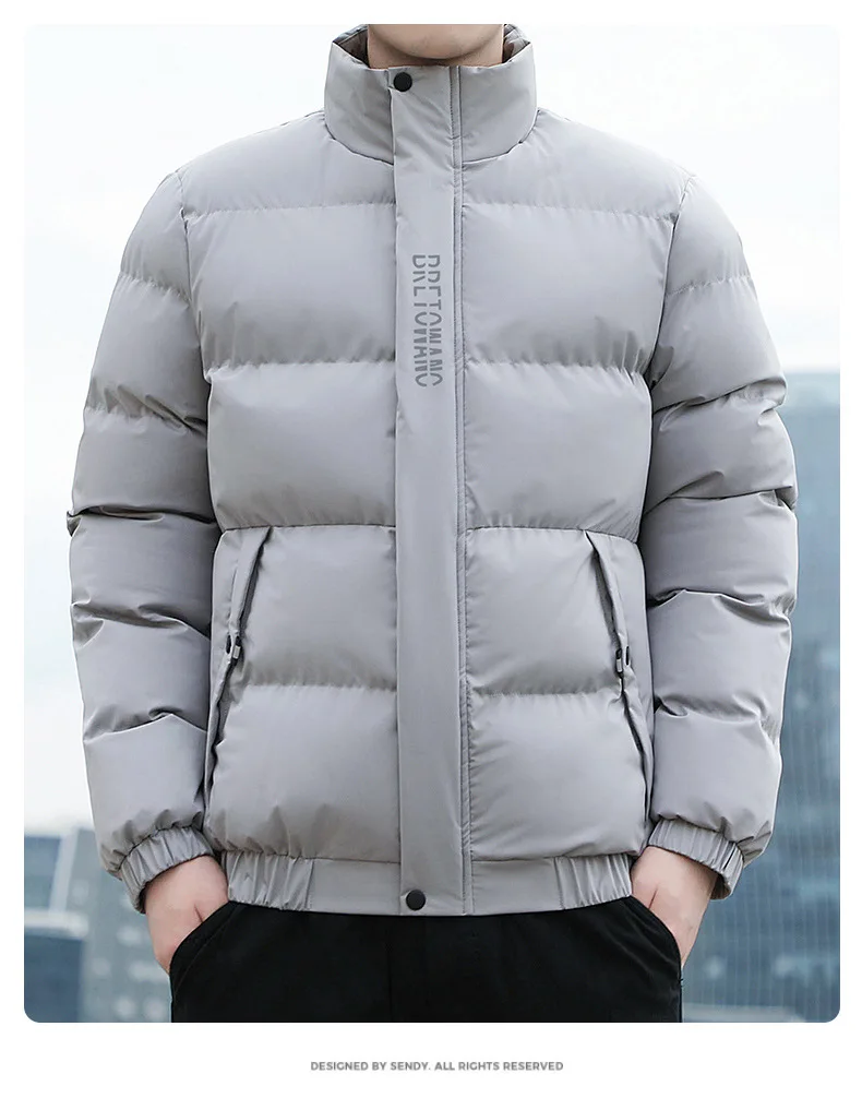 Korean Fashion Trend Simple Multi Color Pocket Men Parkas Windproof Thick Plus Size Outdoor Parkas Men Fashion Casual Parkas
