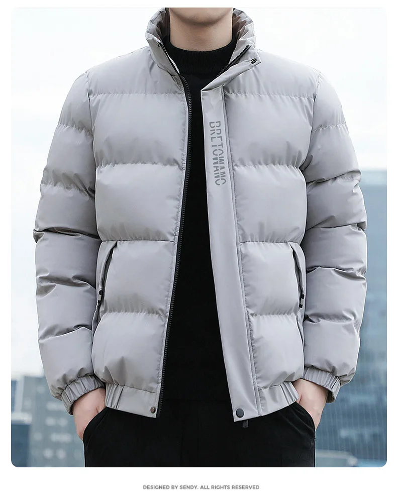 Korean Fashion Trend Simple Multi Color Pocket Men Parkas Windproof Thick Plus Size Outdoor Parkas Men Fashion Casual Parkas