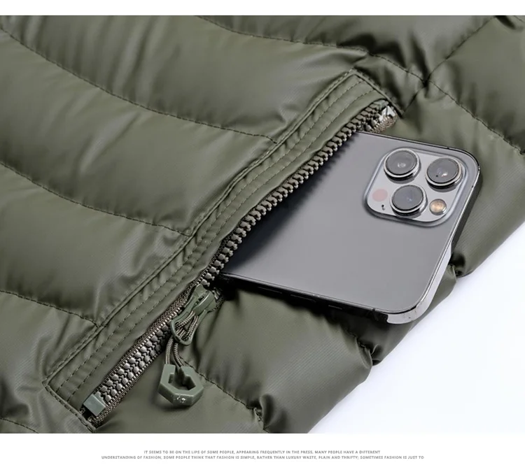 Men's Detachable Removable Hood Windbreaker Parka Waterproof Lightweight Insulated Quilted Jacket Outdoor Sports Travel Parkas