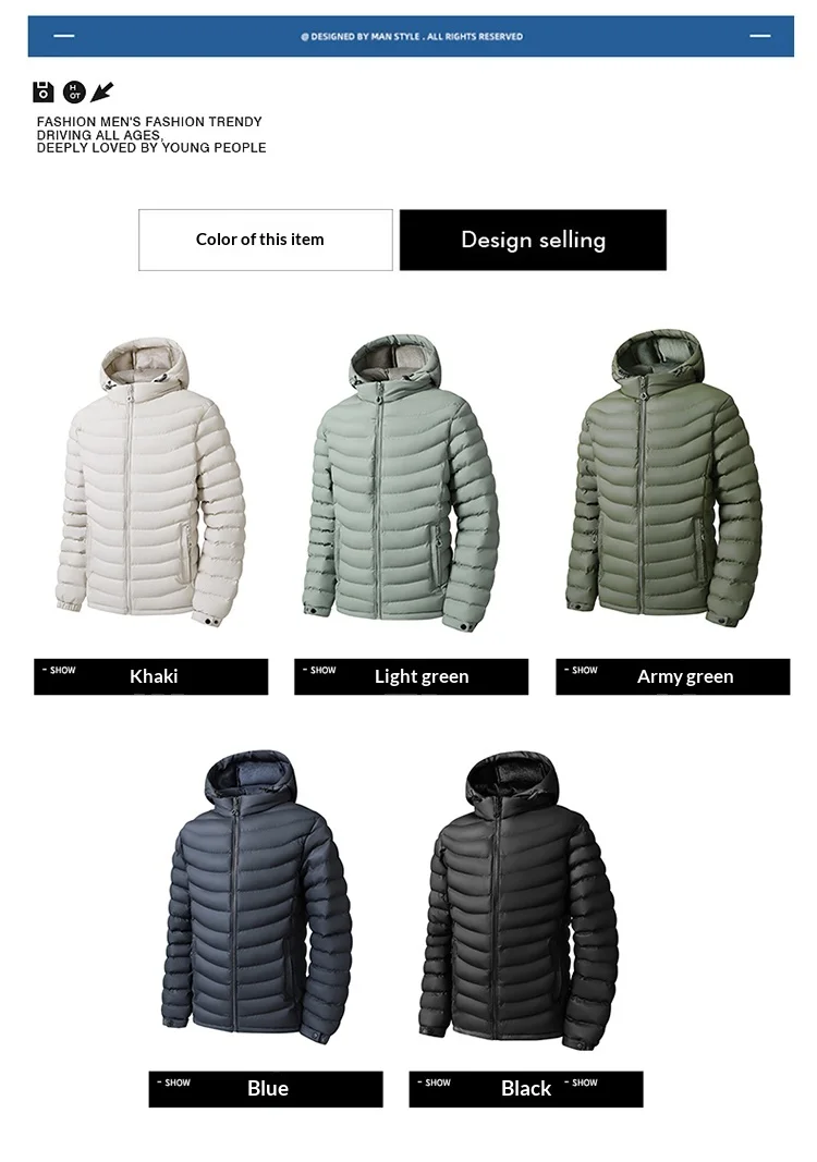 Men's Detachable Removable Hood Windbreaker Parka Waterproof Lightweight Insulated Quilted Jacket Outdoor Sports Travel Parkas