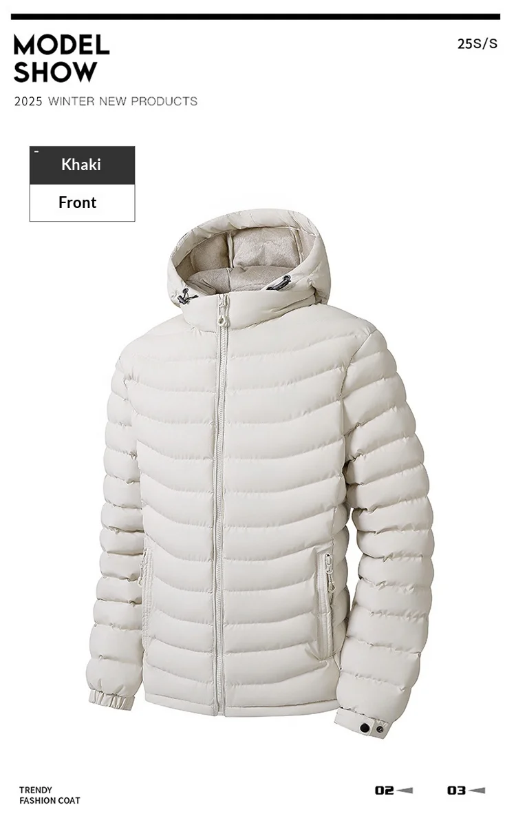 Men's Detachable Removable Hood Windbreaker Parka Waterproof Lightweight Insulated Quilted Jacket Outdoor Sports Travel Parkas