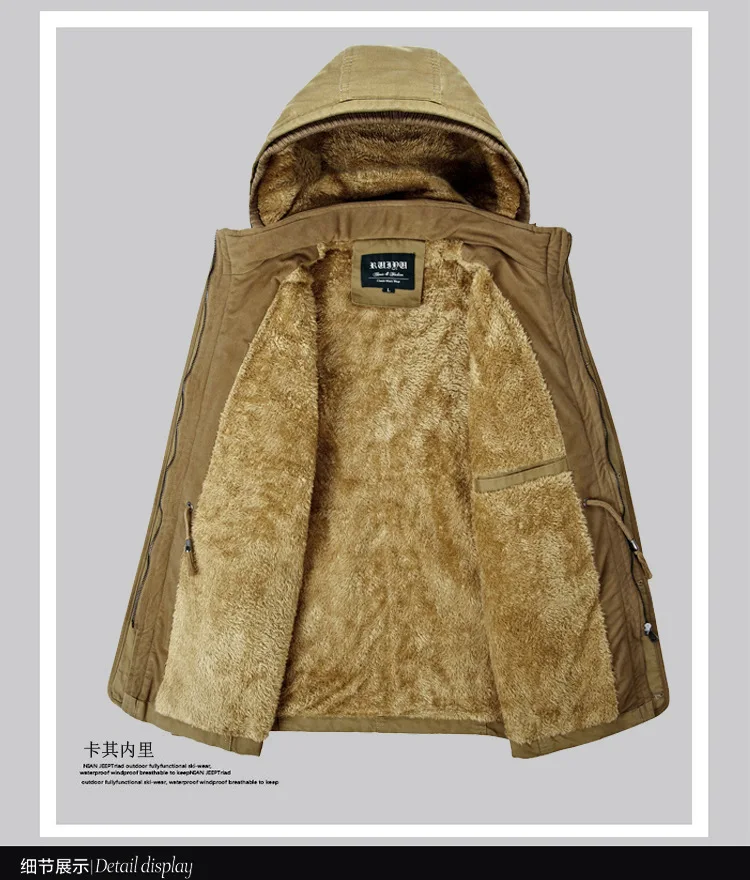 Winter Thickened Parkas Brand High Grade Premium Mens Clothing Fleece Lined Warm Cold Resistant Fashion Parkas Hooded Outerwear