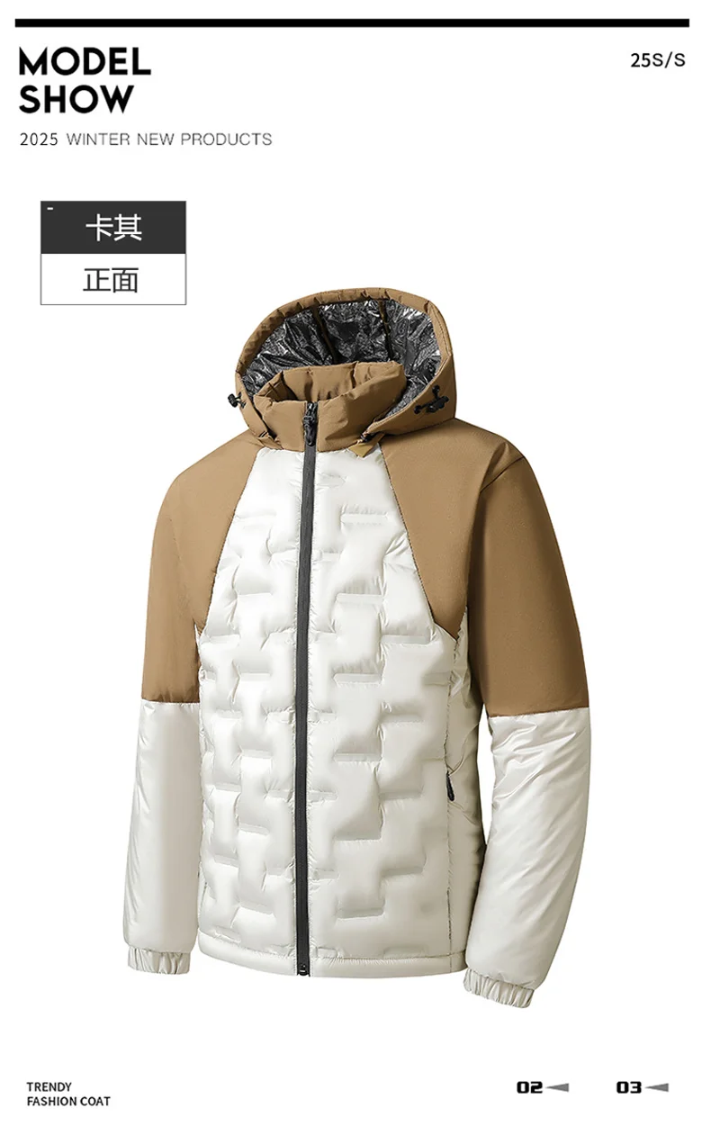 Winter Men Thicken Warm Parkas Fashion Casual Hooded Cotton Jackets Solid Color Comfortable Male Clothes Outdoor Sports Style