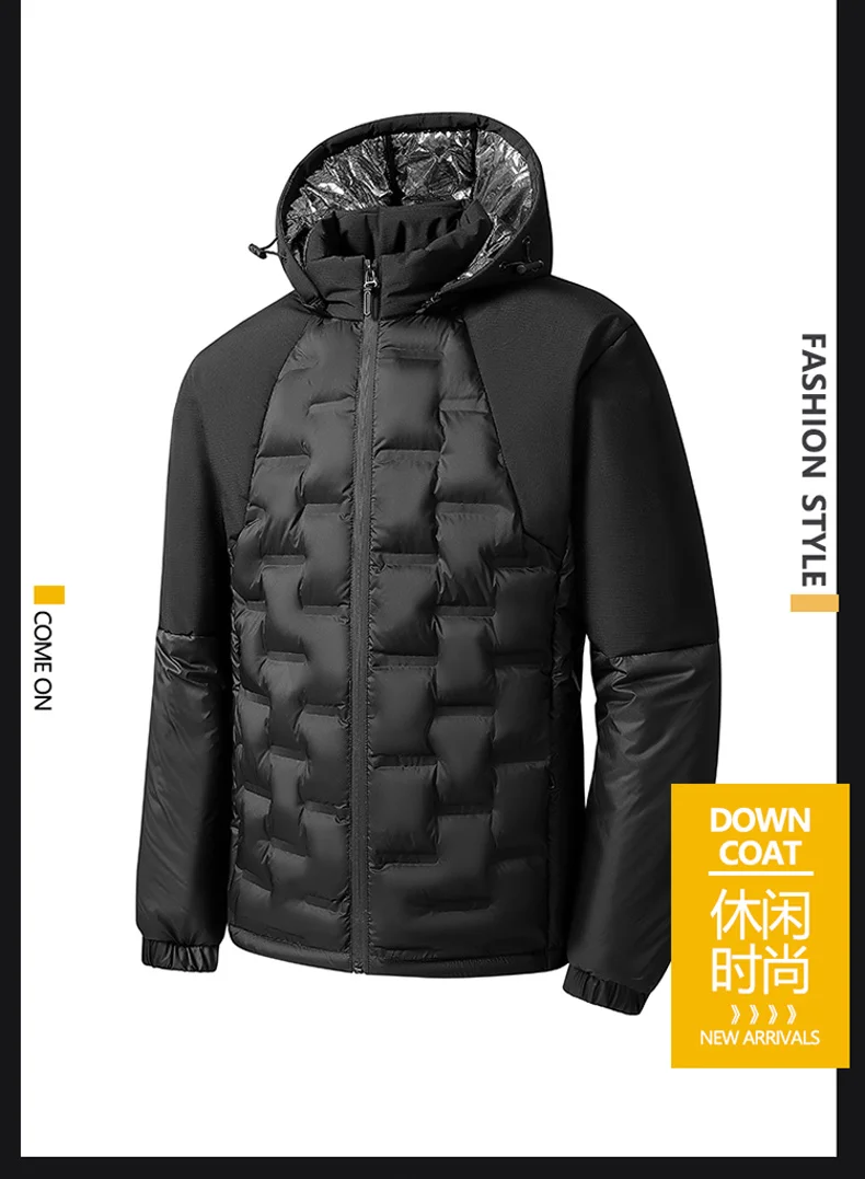 Winter Men Thicken Warm Parkas Fashion Casual Hooded Cotton Jackets Solid Color Comfortable Male Clothes Outdoor Sports Style
