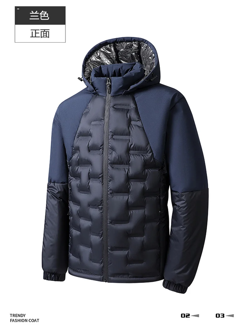 Winter Men Thicken Warm Parkas Fashion Casual Hooded Cotton Jackets Solid Color Comfortable Male Clothes Outdoor Sports Style