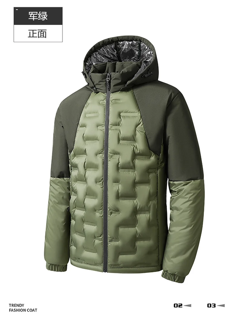 Winter Men Thicken Warm Parkas Fashion Casual Hooded Cotton Jackets Solid Color Comfortable Male Clothes Outdoor Sports Style
