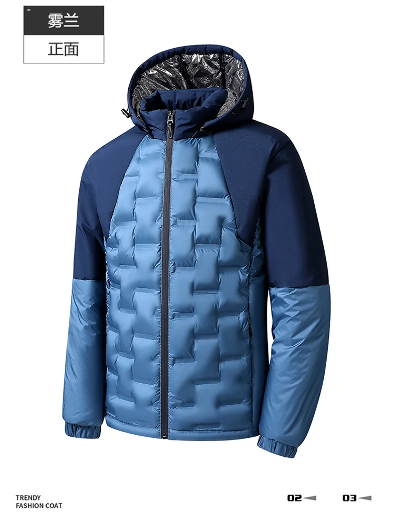 Winter Men Thicken Warm Parkas Fashion Casual Hooded Cotton Jackets Solid Color Comfortable Male Clothes Outdoor Sports Style