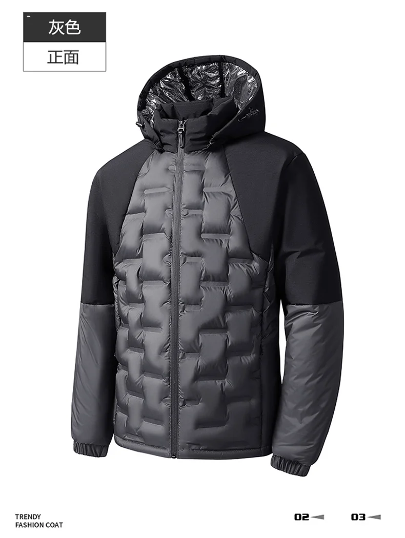 Winter Men Thicken Warm Parkas Fashion Casual Hooded Cotton Jackets Solid Color Comfortable Male Clothes Outdoor Sports Style