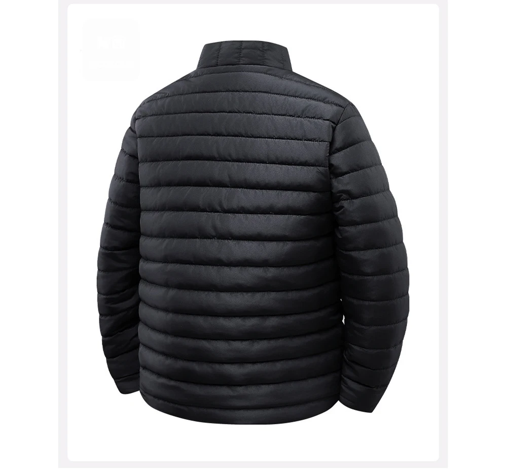 Winter Mens Lightweight Warm Cargo Parkas Coats Men Stand Collar Windbreaker Coats Classic Men Thermal Windbreaker Padded Jacket