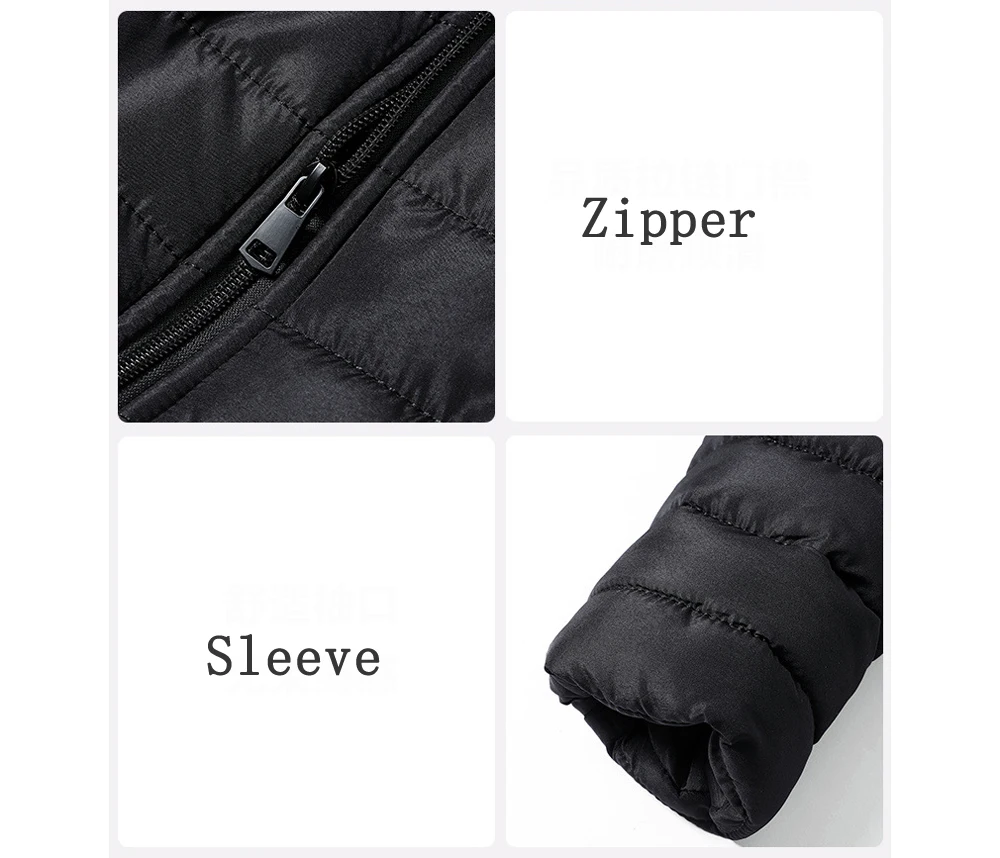 Winter Mens Lightweight Warm Cargo Parkas Coats Men Stand Collar Windbreaker Coats Classic Men Thermal Windbreaker Padded Jacket