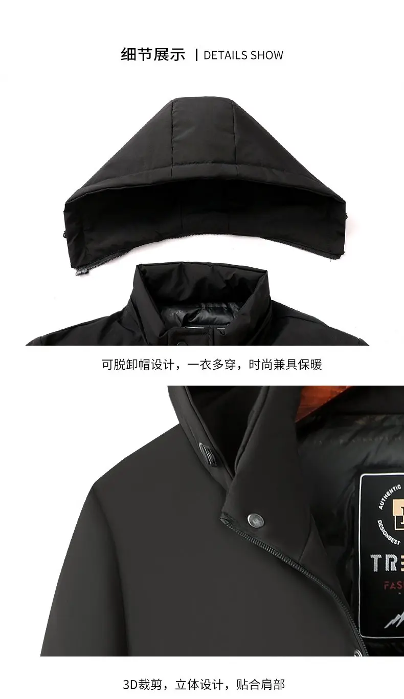 Men's Fashion Windbreaker Parka Coat Overcoat Outdoors Windproof Casual Autumn Winter Warm Hombre New Male Jacket Streetwear