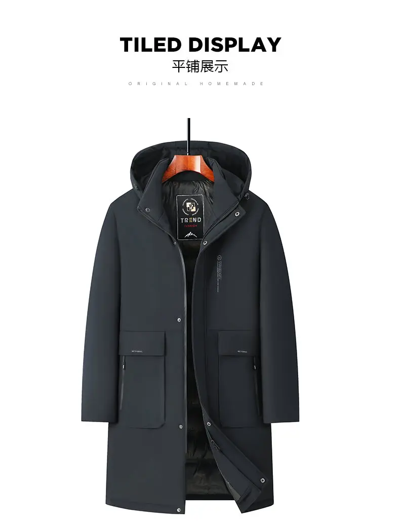 Men's Fashion Windbreaker Parka Coat Overcoat Outdoors Windproof Casual Autumn Winter Warm Hombre New Male Jacket Streetwear