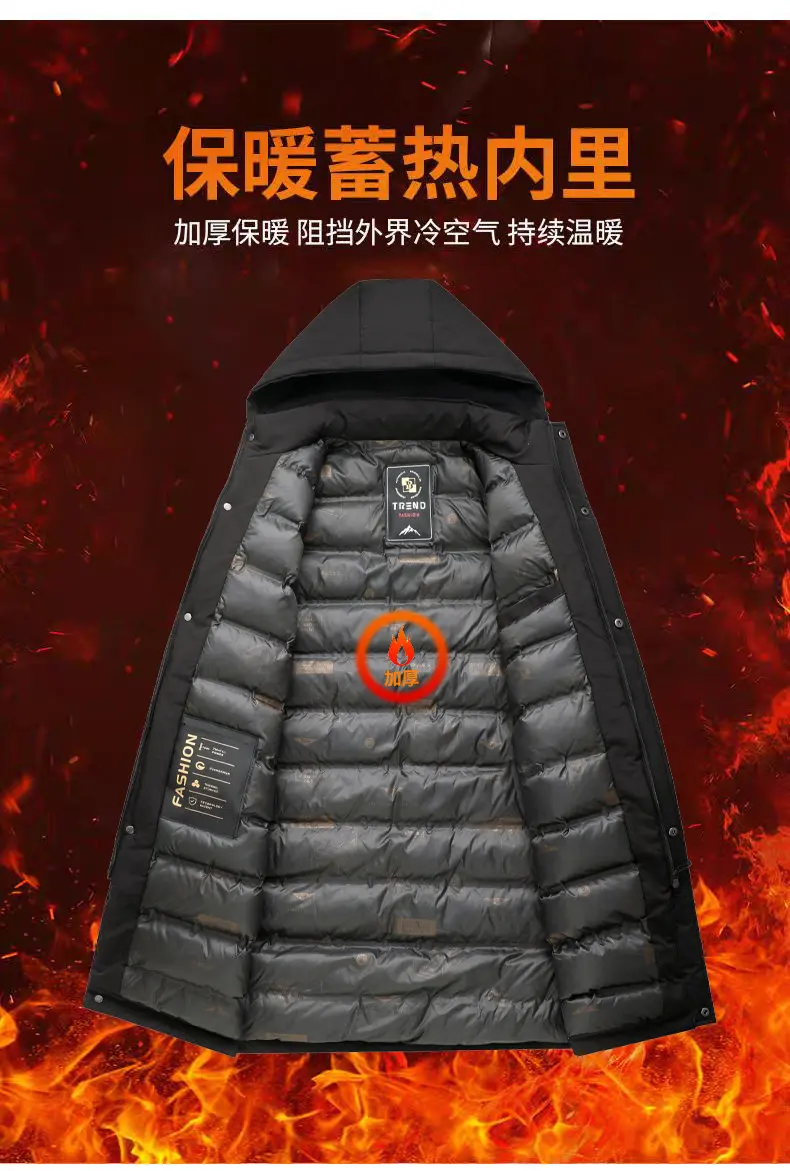 Men's Fashion Windbreaker Parka Coat Overcoat Outdoors Windproof Casual Autumn Winter Warm Hombre New Male Jacket Streetwear