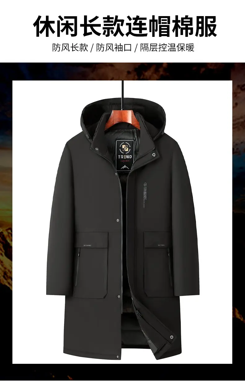 Men's Fashion Windbreaker Parka Coat Overcoat Outdoors Windproof Casual Autumn Winter Warm Hombre New Male Jacket Streetwear