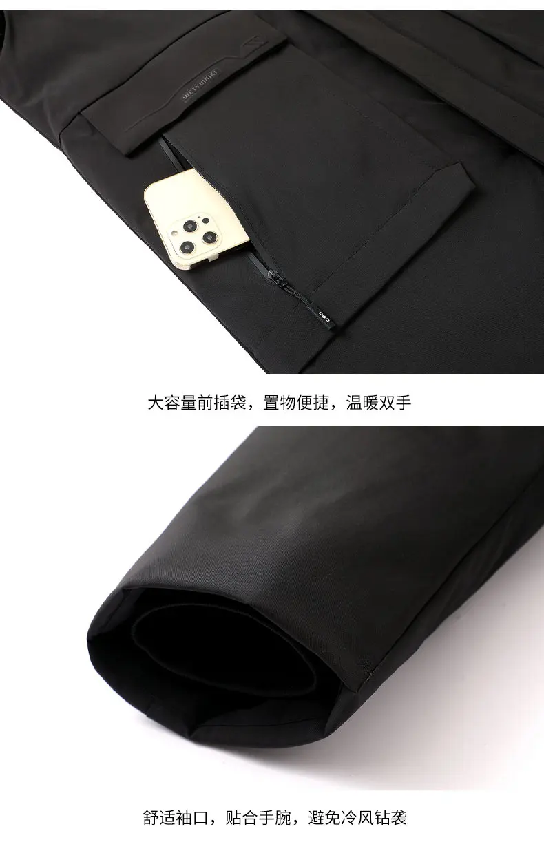 Men's Fashion Windbreaker Parka Coat Overcoat Outdoors Windproof Casual Autumn Winter Warm Hombre New Male Jacket Streetwear