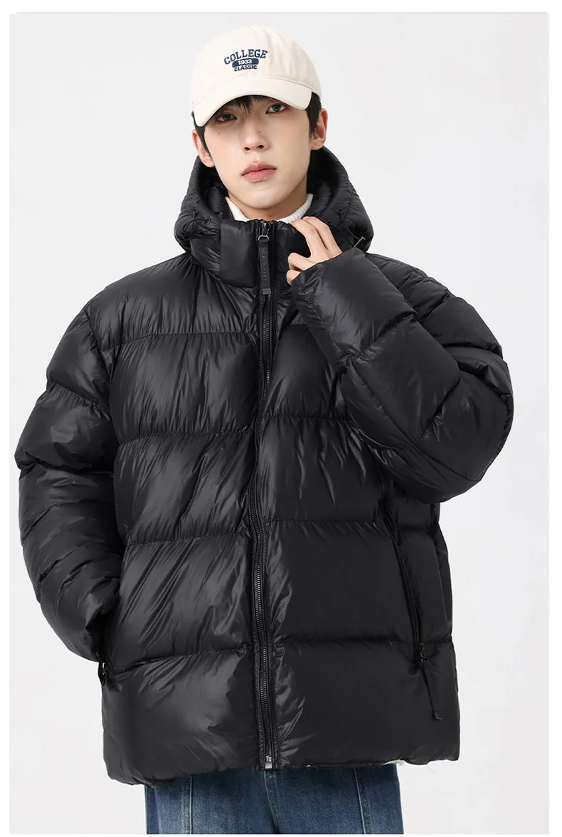 Men Winter Black Gold Parka Men Korean Style Hooded Thick Warm Parka Women Loose Fit Couple Outwear Cold Proof Winter Parkas