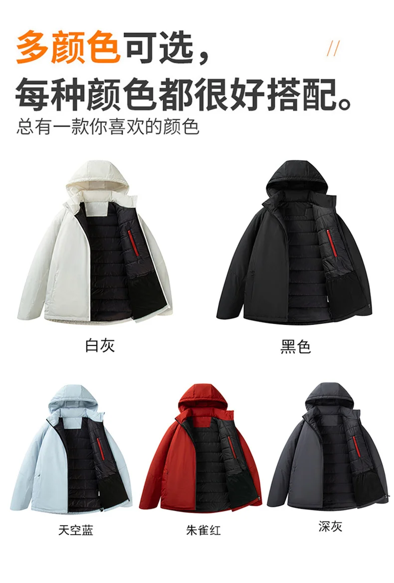 Fashion Casual All-match Men Parkas Jacket Thicken Warm Comfortable Cotton Coats Outdoor Hooded Windproof Male Clothes New Style