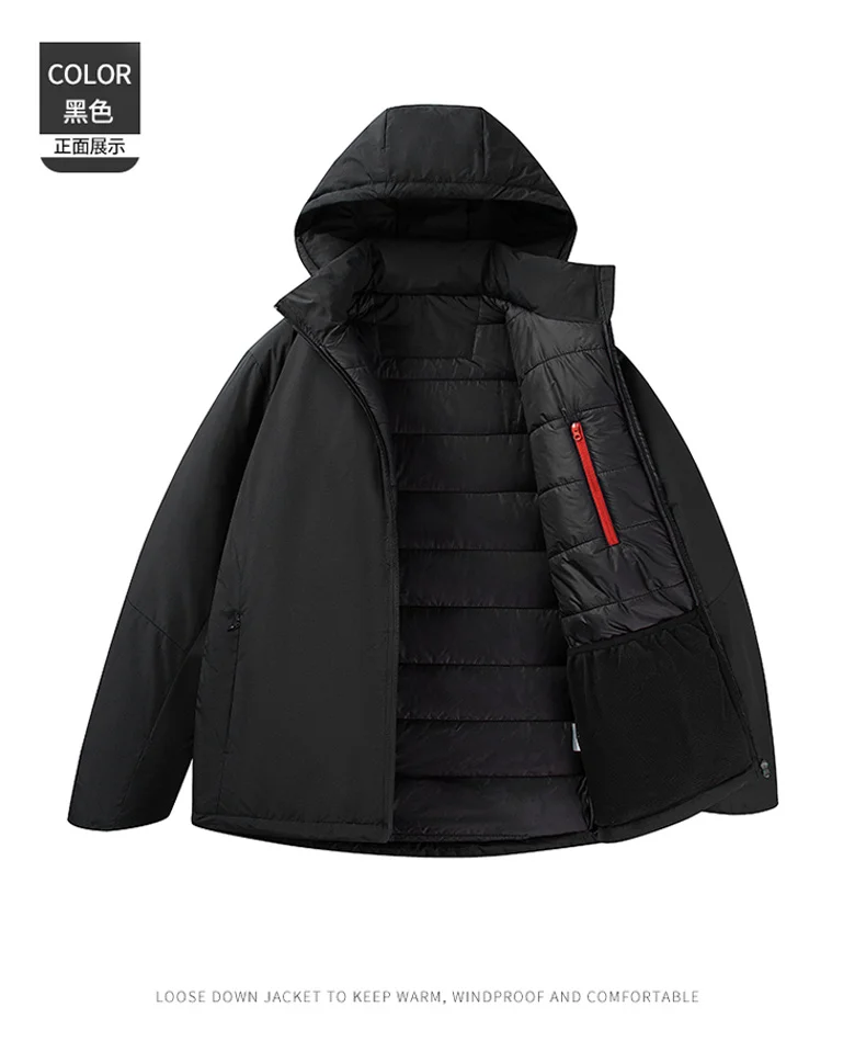 Fashion Casual All-match Men Parkas Jacket Thicken Warm Comfortable Cotton Coats Outdoor Hooded Windproof Male Clothes New Style