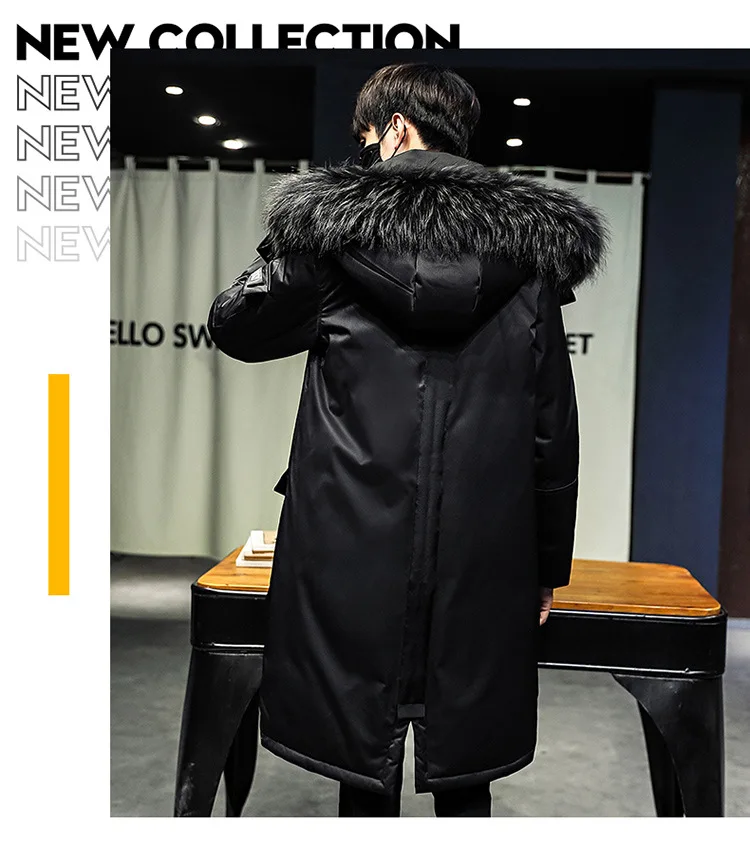 Brand New High Quality Big Fur Collar Mens Parkas Windproof Cold Resistant Multi Pocket High Quality Ski Suit Warm Mens Parkas