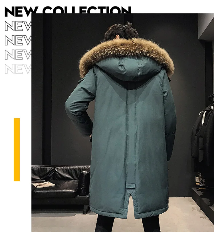 Brand New High Quality Big Fur Collar Mens Parkas Windproof Cold Resistant Multi Pocket High Quality Ski Suit Warm Mens Parkas