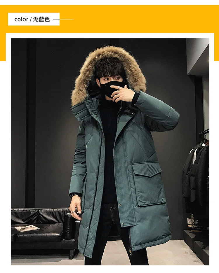 Brand New High Quality Big Fur Collar Mens Parkas Windproof Cold Resistant Multi Pocket High Quality Ski Suit Warm Mens Parkas